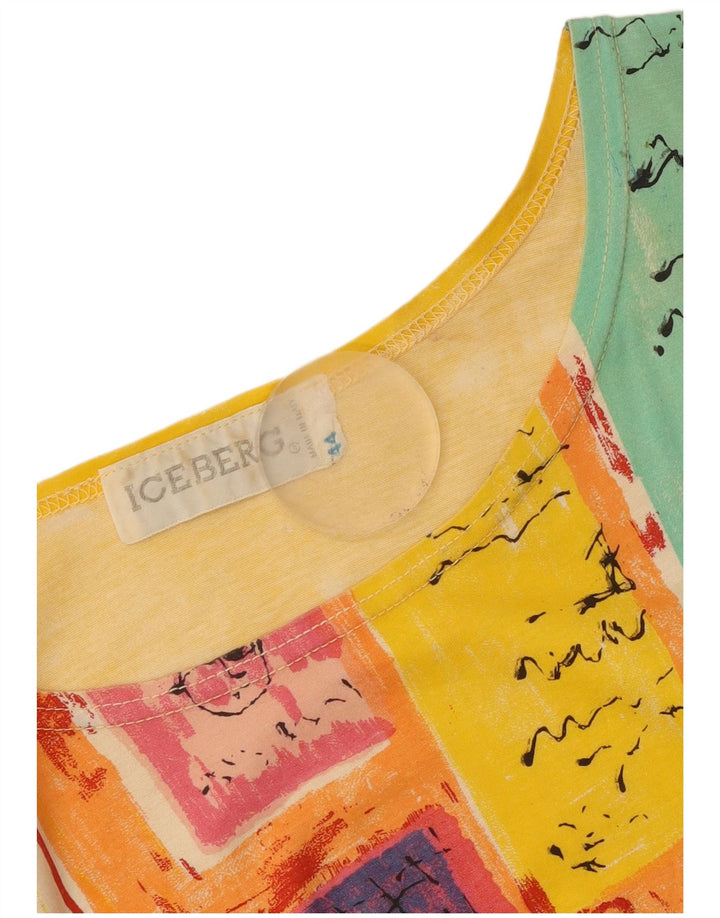 Iceberg Damen Grafik-T-Shirt-Oberteil IT 44 Mittelgelb