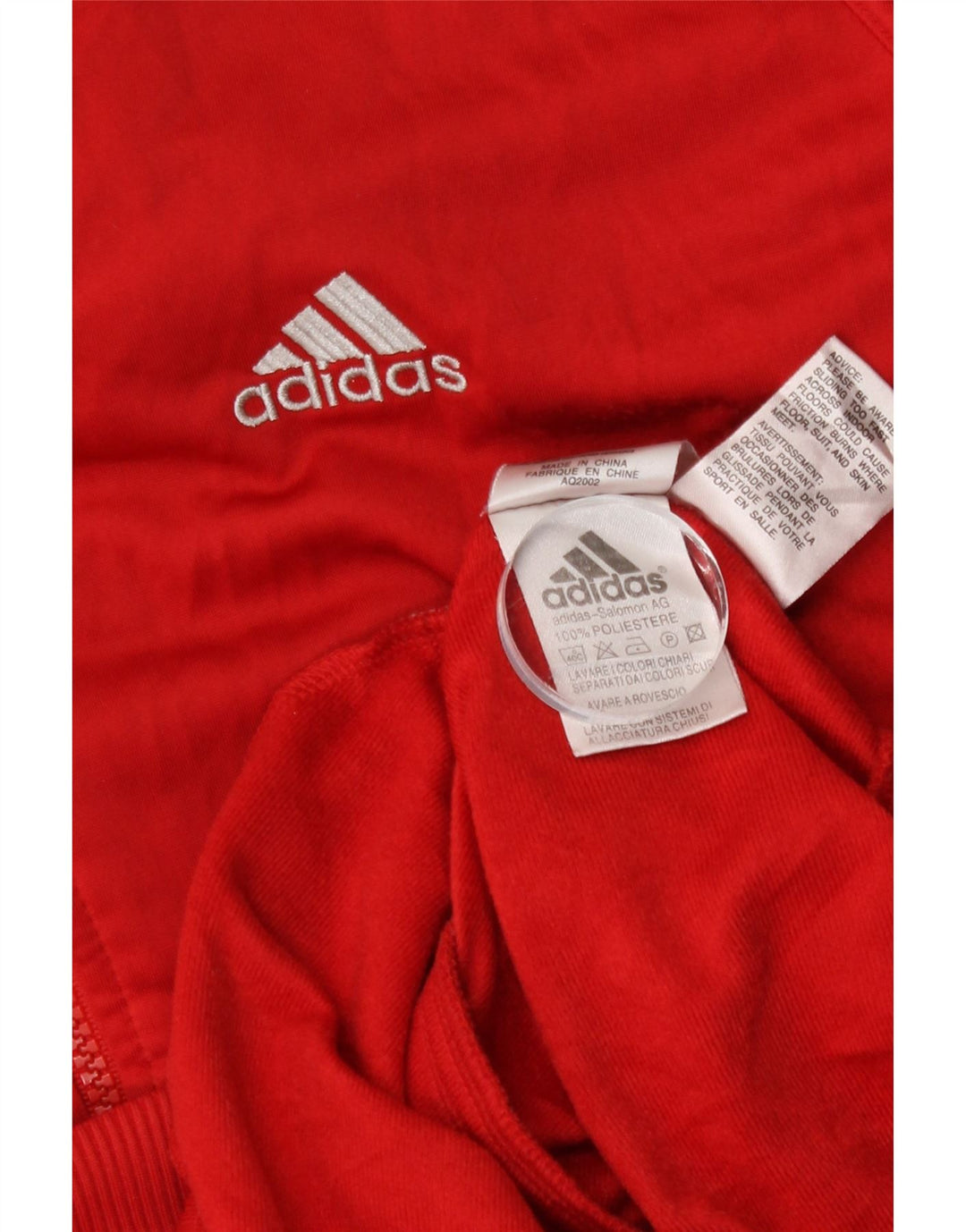 Adidas Mens Tracksuit Top Jacket Medium Red Polyester