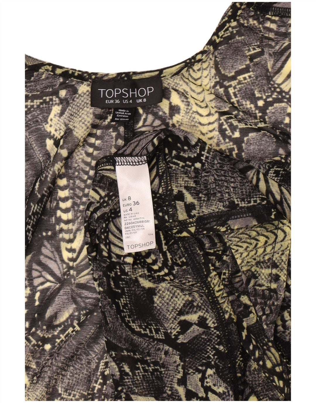 Topshop Womens See Through Cardigan Top UK 8 Small Multicoloured