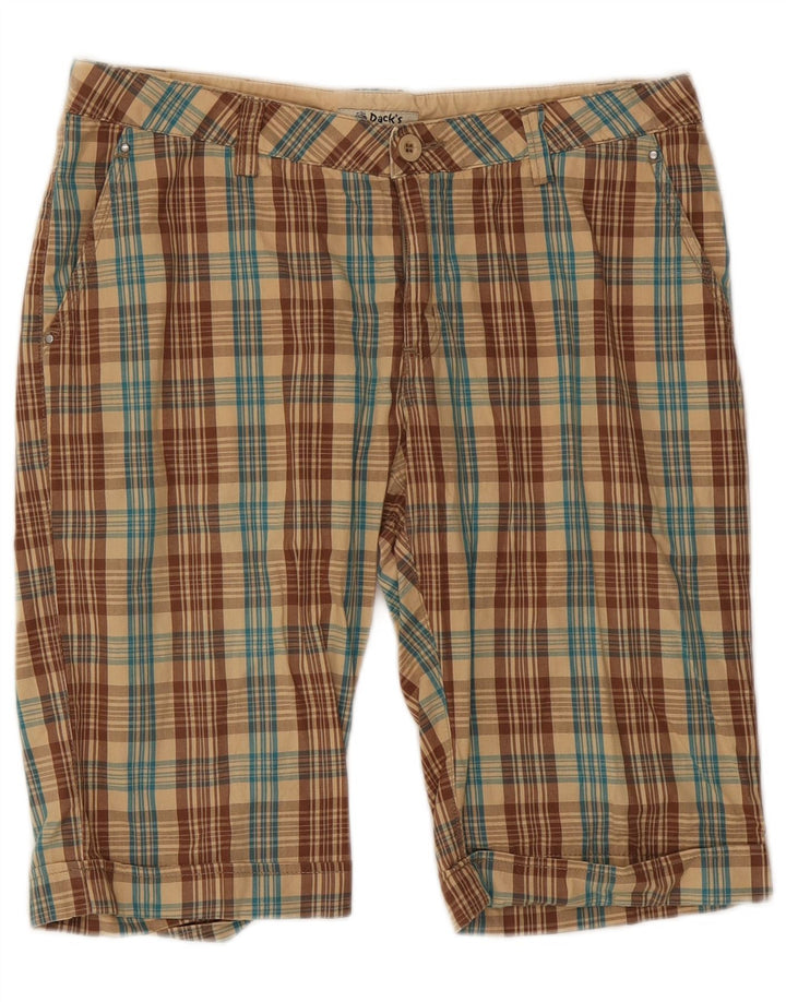 Dack's Short Chino Femme IT 46 Large W32 Coton à Carreaux Marron