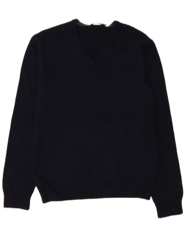 Hackett Herre V-hals sweater Medium marineblå lammeuld