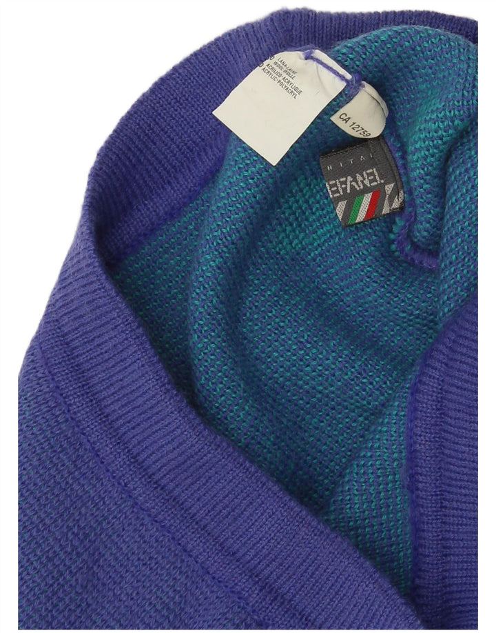 Stefanel Womens Knit Pencil Skirt W28 Medium Blue Geometric Wool