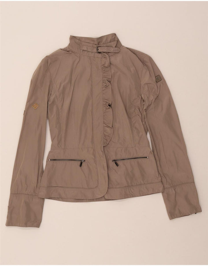 Cerruti 1881 Womens Bomber Jacket IT 44 Medium Beige Polyester
