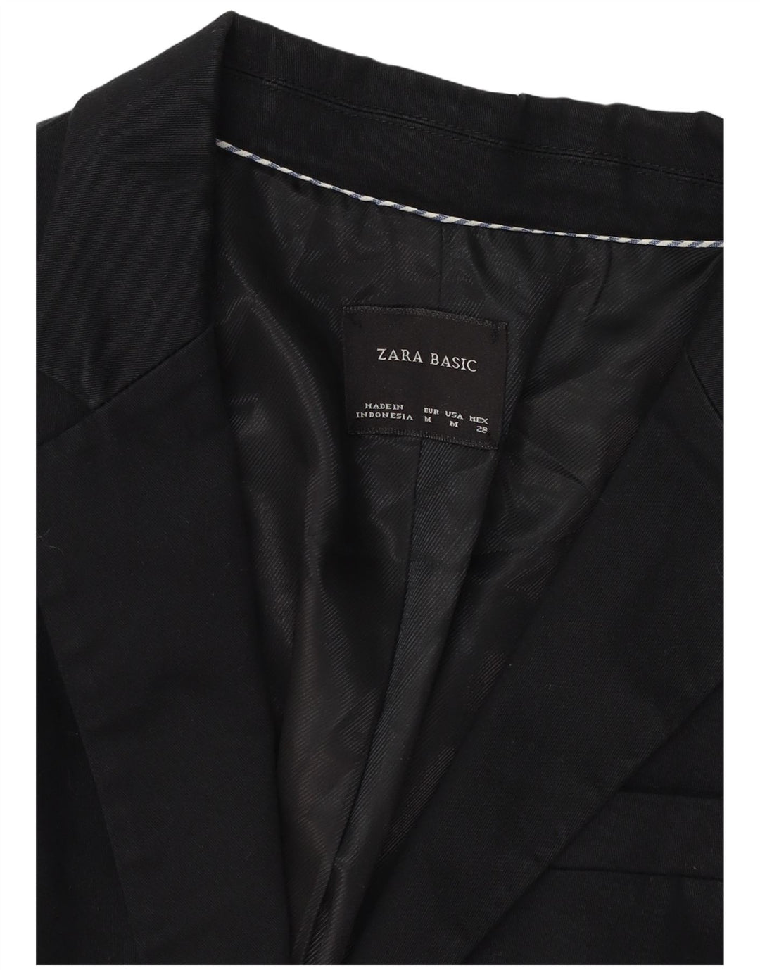ZARA Womens 1 Button Blazer Jacket UK 12 Medium Black
