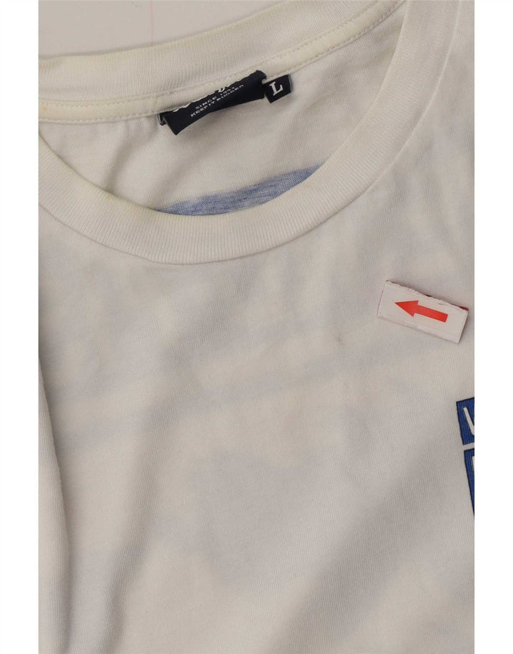 Weird Fish Mens Graphic T-Shirt Top Large White Cotton