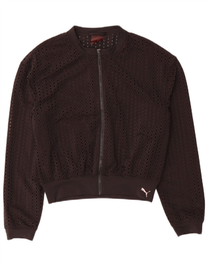 PUMA Damen-Trainingsanzug, übergroß, Crop Graphic, Top-Jacke, UK 10, Größe S, Schwarz