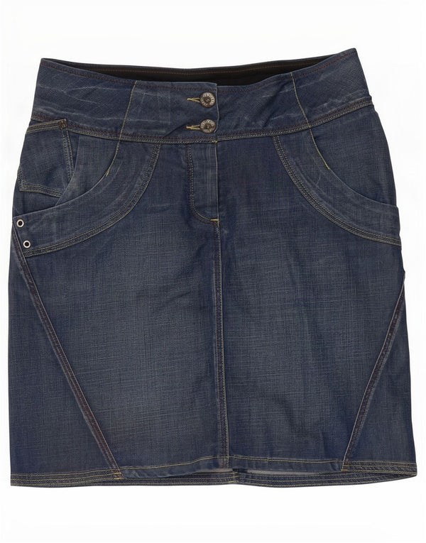 Gonna in denim da donna Fat Face UK 10 piccola W32 cotone blu
