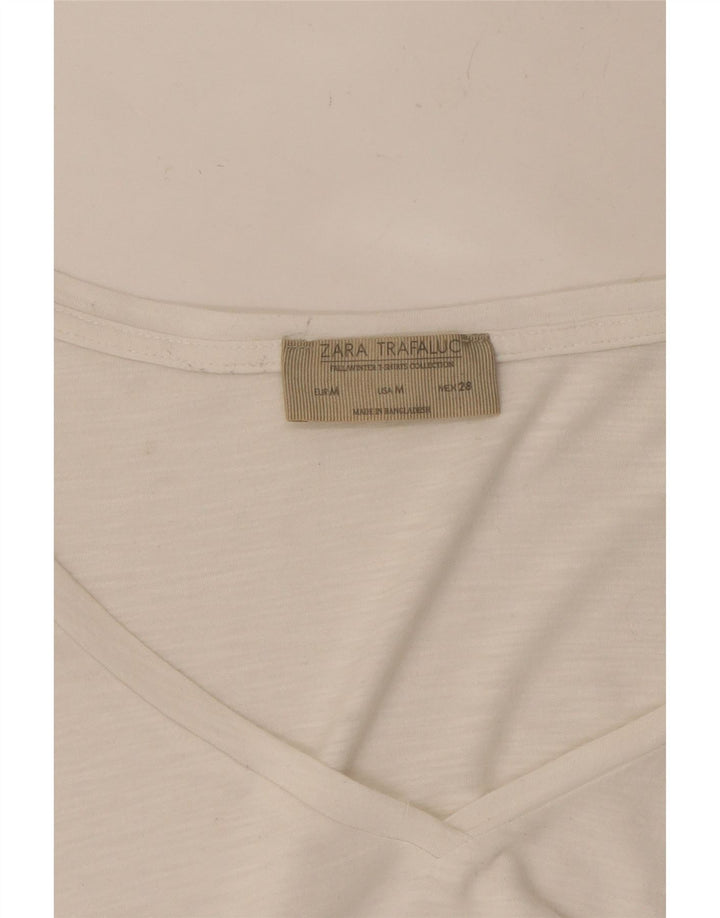 ZARA Womens Oversized Top 3/4 Sleeve UK 14 Medium White