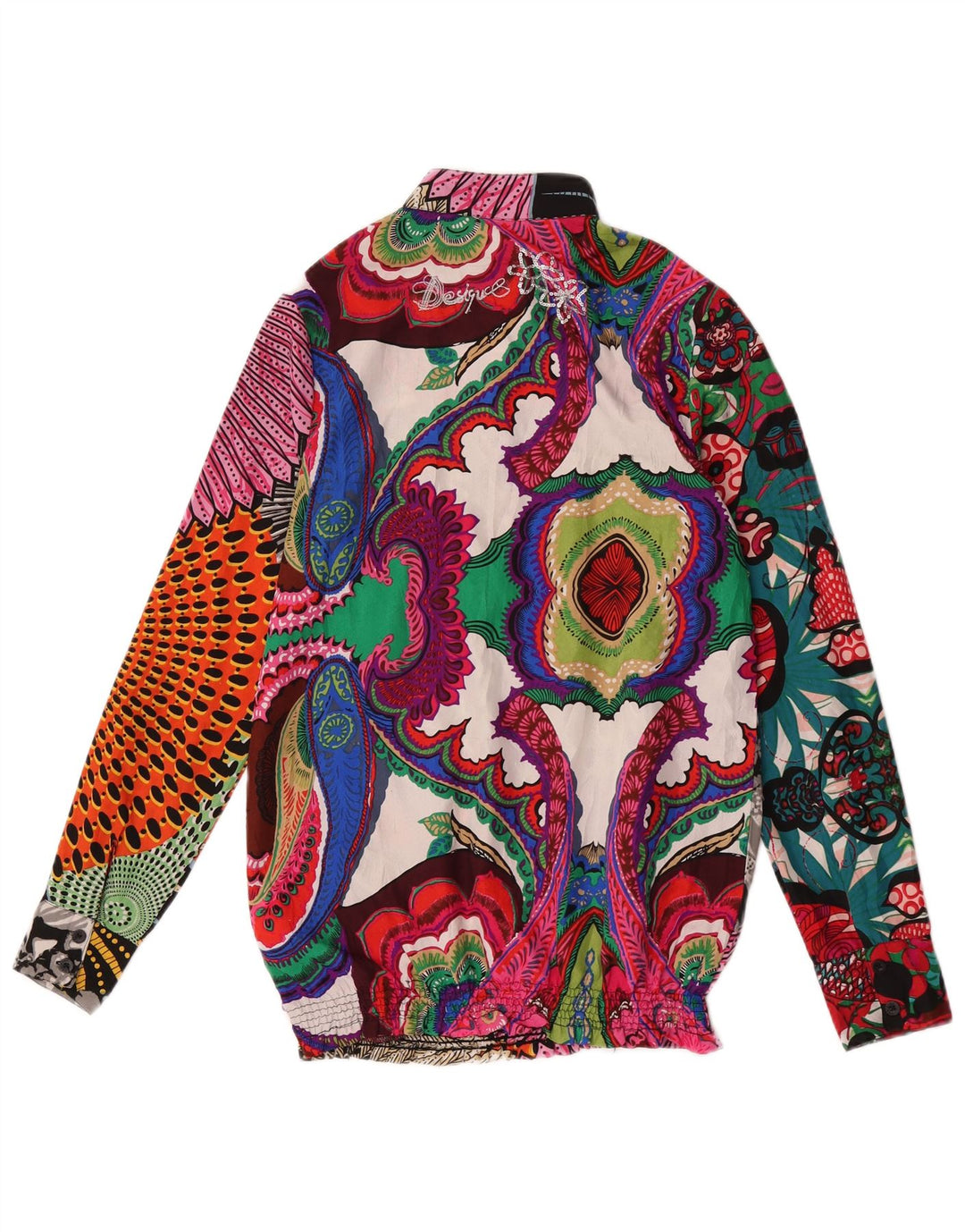 Desigual Womens Pullover Shirt Blouse UK 10 Piccolo patchwork multicolore