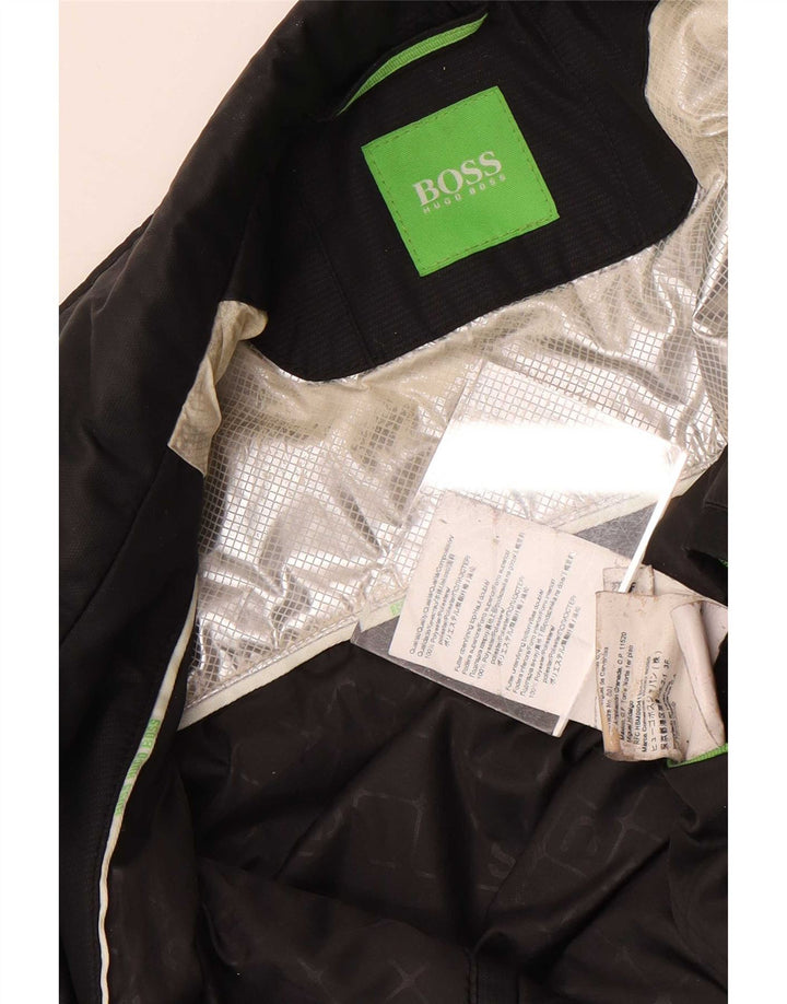 Hugo Boss Mens Bomber Jacket UK 38 Medium Black Polyester
