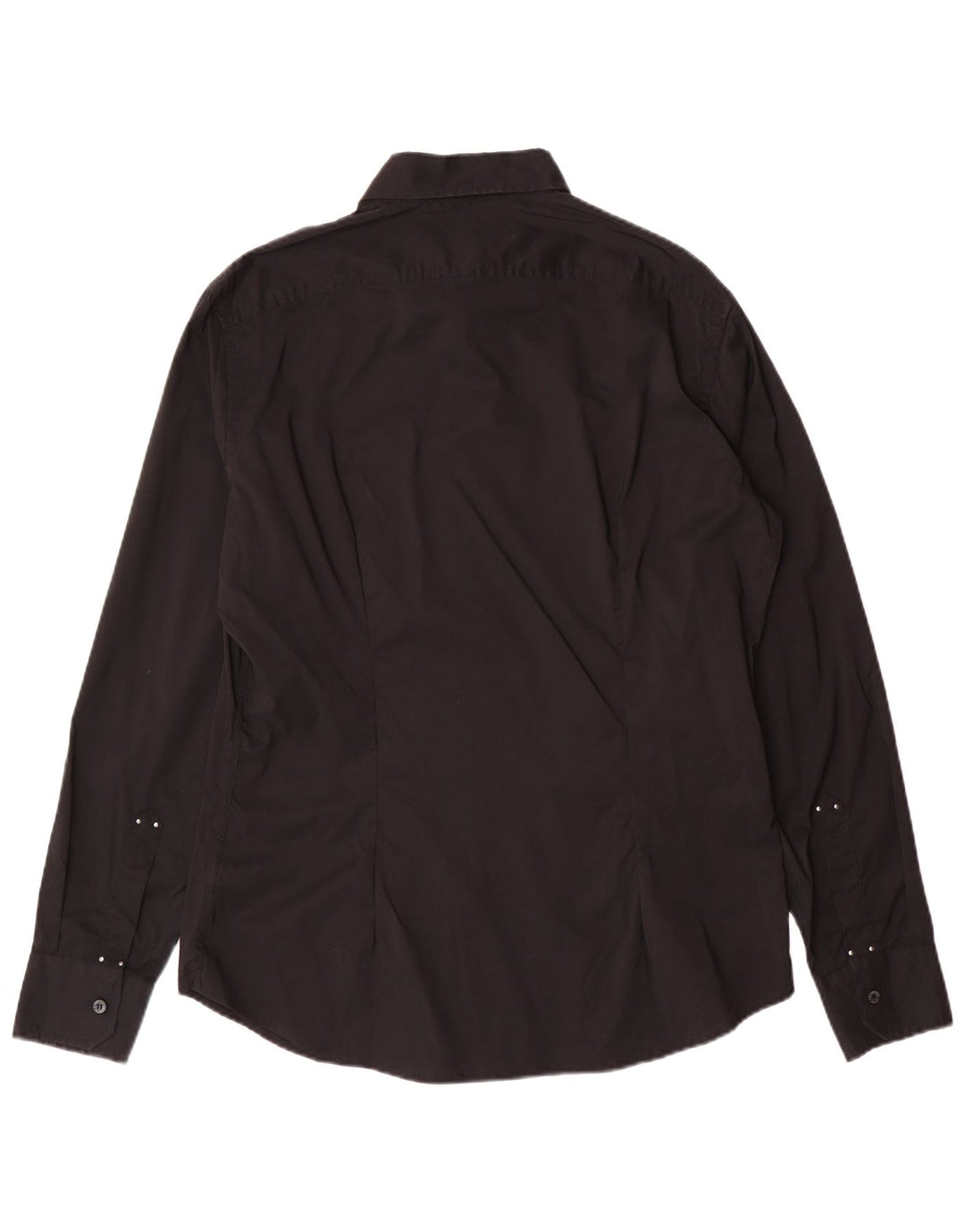 TRUSSARDI JEANS Mens Shirt Large Black Cotton