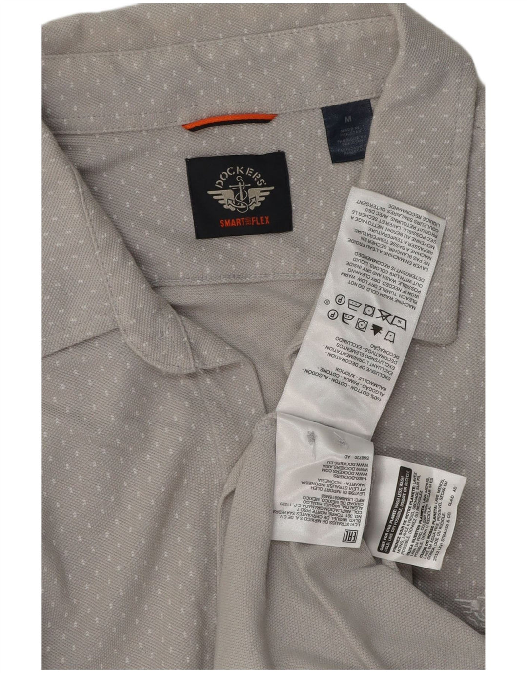 Dockers Mens Shirt Medium Grey Spotted Cotton