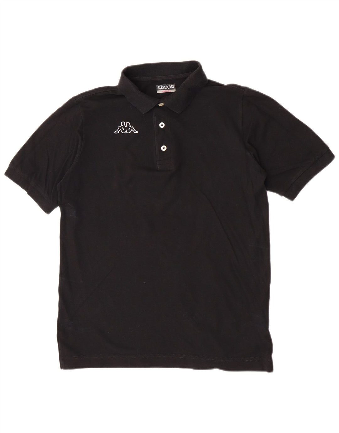 Kappa Mens Graphic Polo Shirt Small Black Cotton