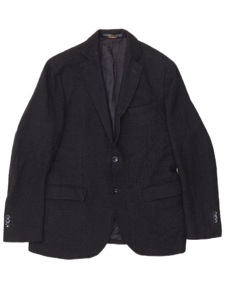 Massimo Dutti Herre 2-knaps blazerjakke EU 48 Mellem marineblå uld