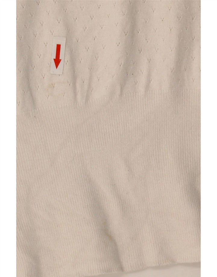 Marks & Spencer Womens Crew Neck Jumper Sweater UK 14 Medium Off White