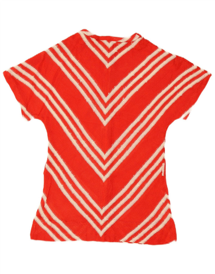 Vintage Womens Knit Blouse Top EU 40 Medium Red Chevron
