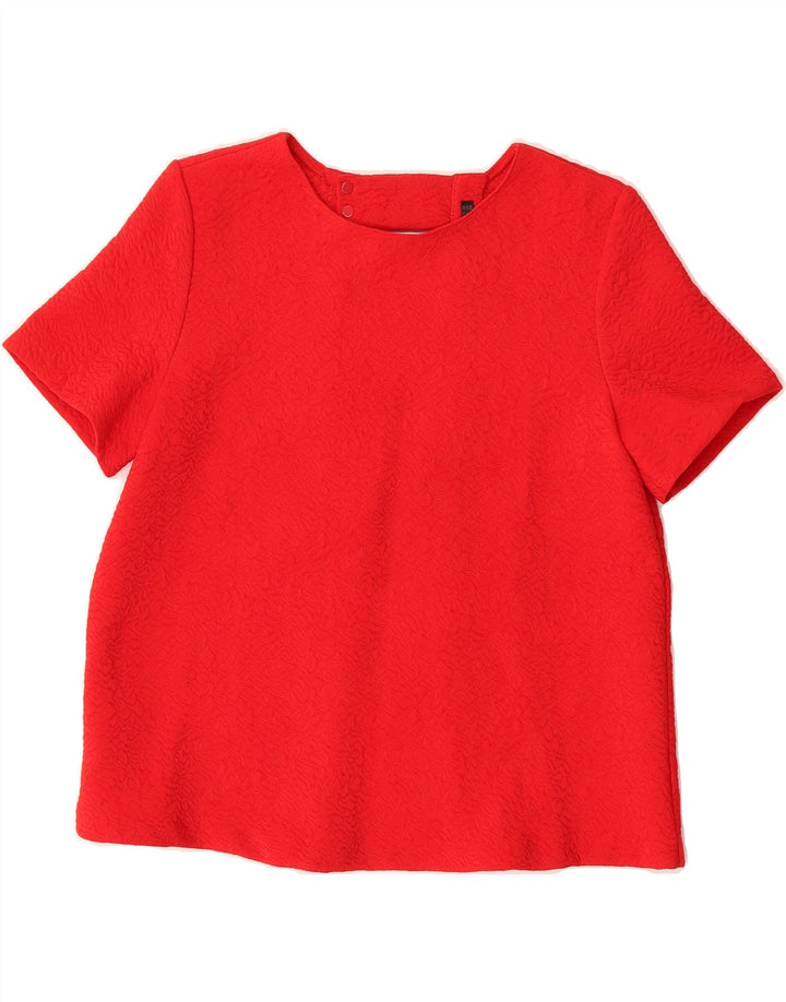 ZARA Womens Blouse Top UK 12 Medium Red Vintage Zara and Second-Hand Zara from Messina Hembry 