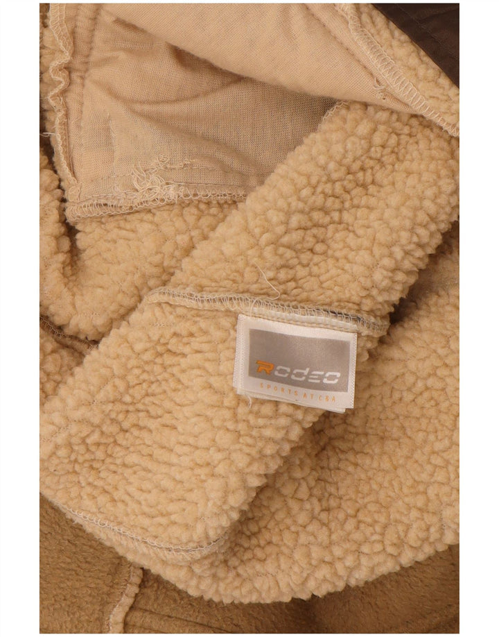 RODEO Chaqueta polar para mujer UK 10 Small Beige Poliéster