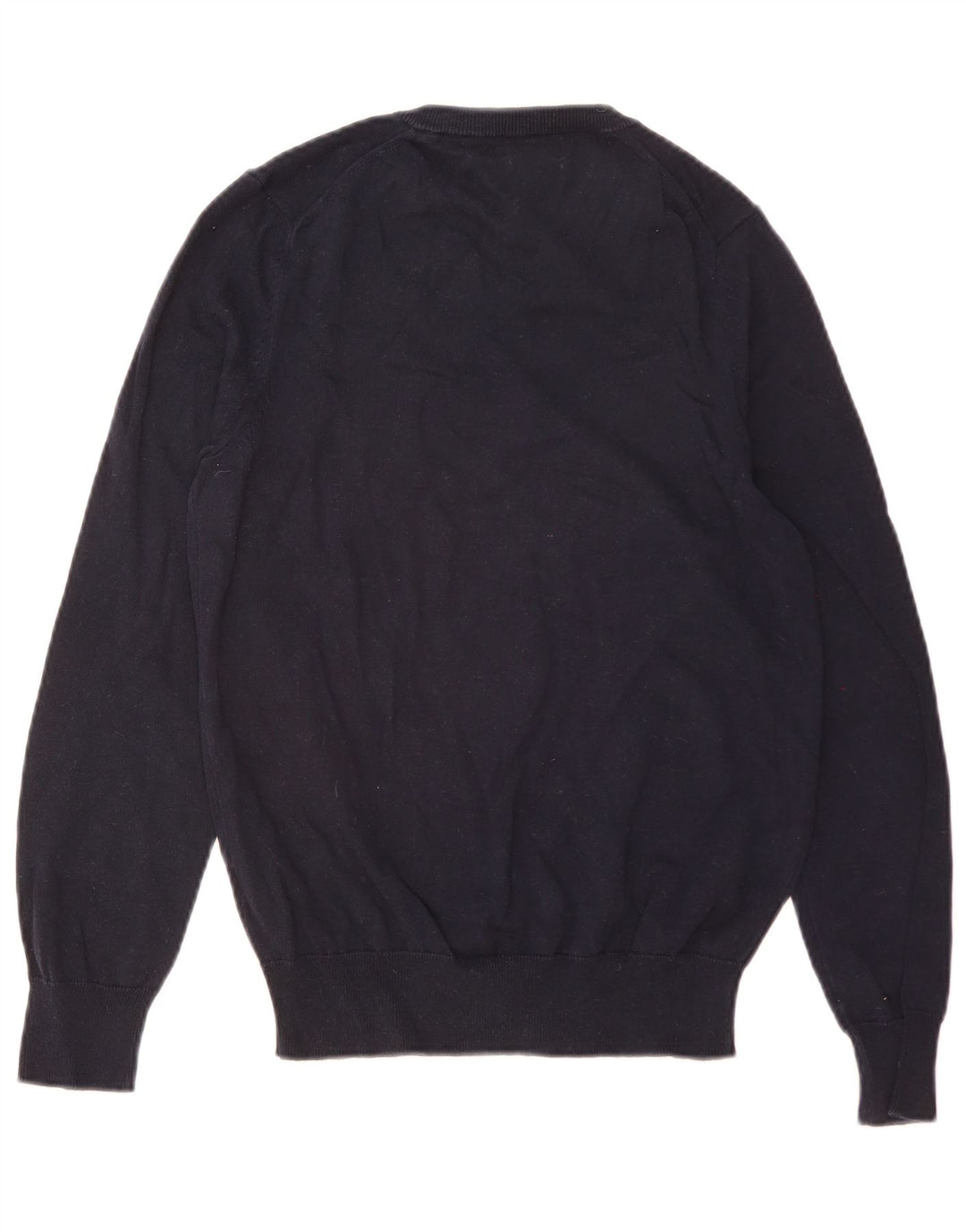 Marks & Spencer Mens V-Neck Jumper Sweater Small Navy Blue Cotton