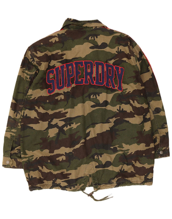 Giacca militare grafica da donna Superdry UK 12 Medium Khaki Camouflage