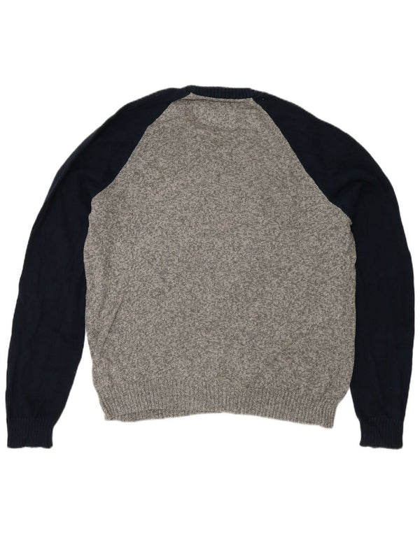 Męski sweter z okrągłym dekoltem Abercrombie & Fitch, duży, szary