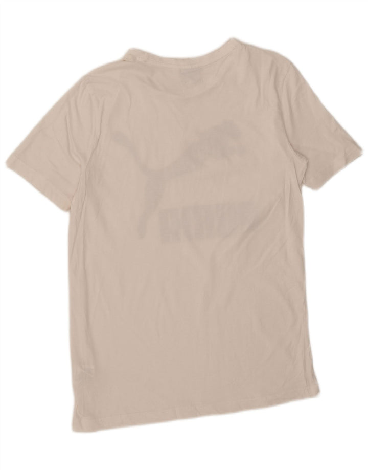 Puma Mens Graphic T-Shirt Top Small White Cotton
