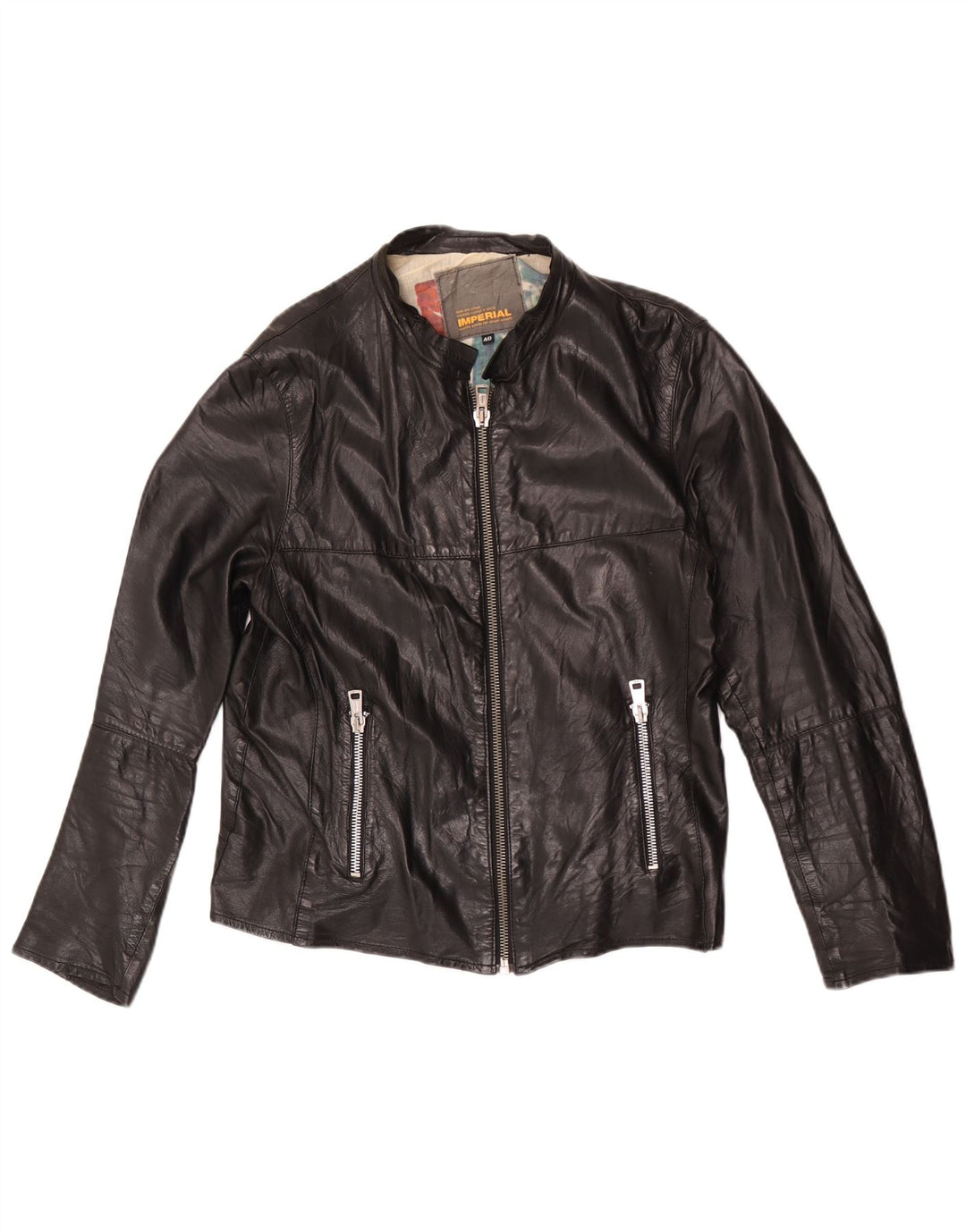 Giacca in pelle da motociclista da donna Imperial IT 48 XL Nera