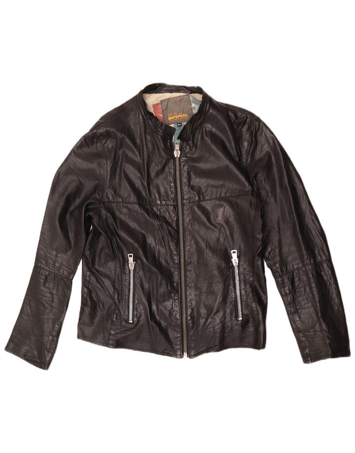 Giacca in pelle da motociclista da donna Imperial IT 48 XL Nera