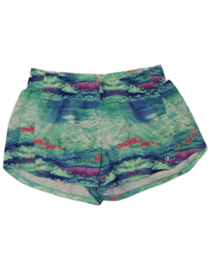 Champion Womens abstrakt mønster sportsshorts UK 18 XL Grøn polyester