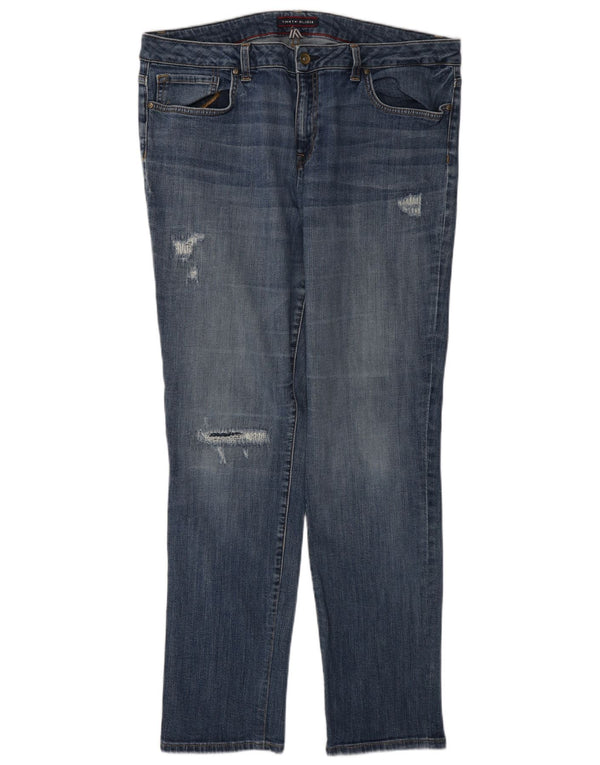 Tommy Hilfiger Dame Distressed Slim Jeans W36 L31 Blå Bomuld