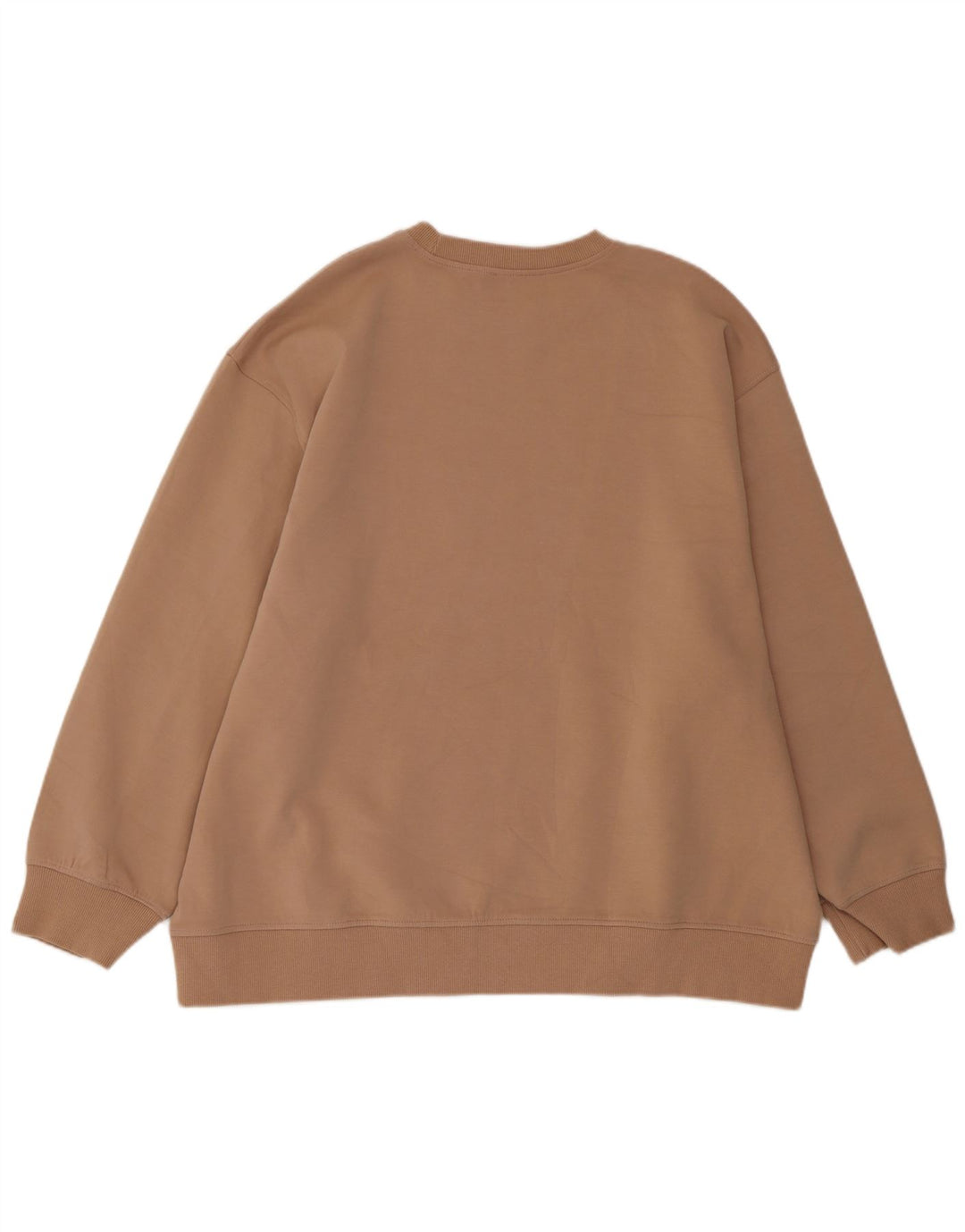 Zara Womens Oversized Sweatshirt Jumper UK 14 Medium Beige Cotton