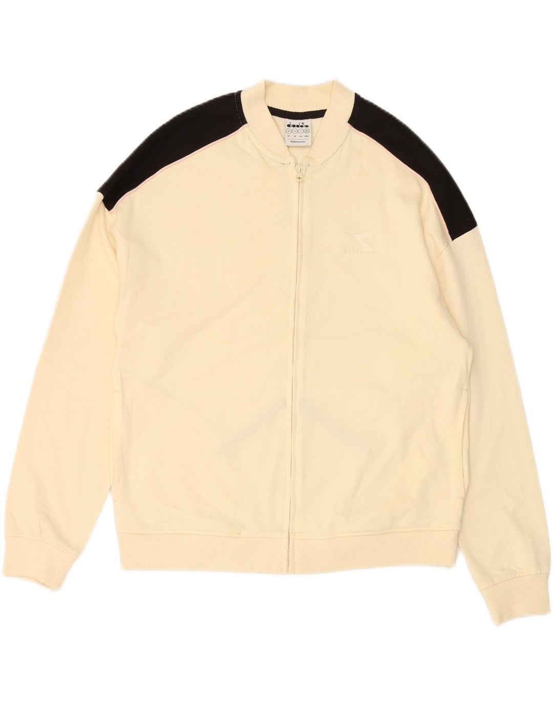 DIADORA Mens Tracksuit Top Jacket Medium Off White Colourblock Cotton Vintage Diadora and Second-Hand Diadora from Messina Hembry 