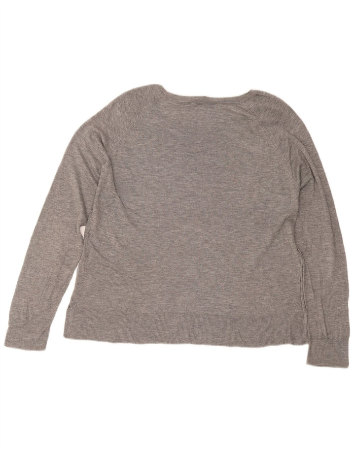Zara Chemisier Femme Top UK 14 Large Gris Viscose