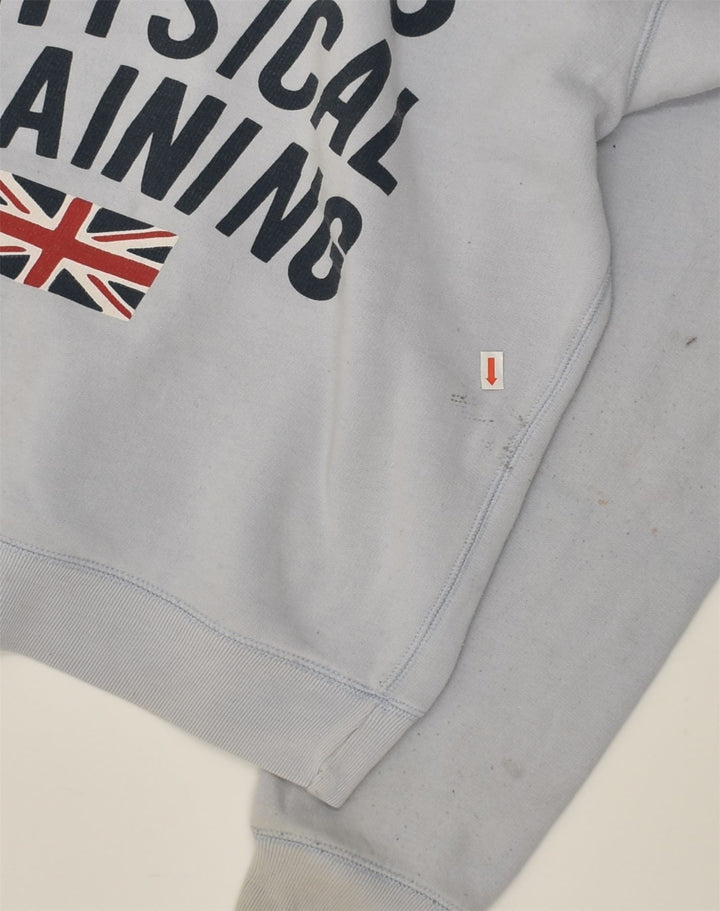 JACK WILLS Womens Graphic Hoodie Jumper UK 14 Large Blue Cotton | Vintage Jack Wills | Thrift | Second-Hand Jack Wills | Used Clothing | Messina Hembry 