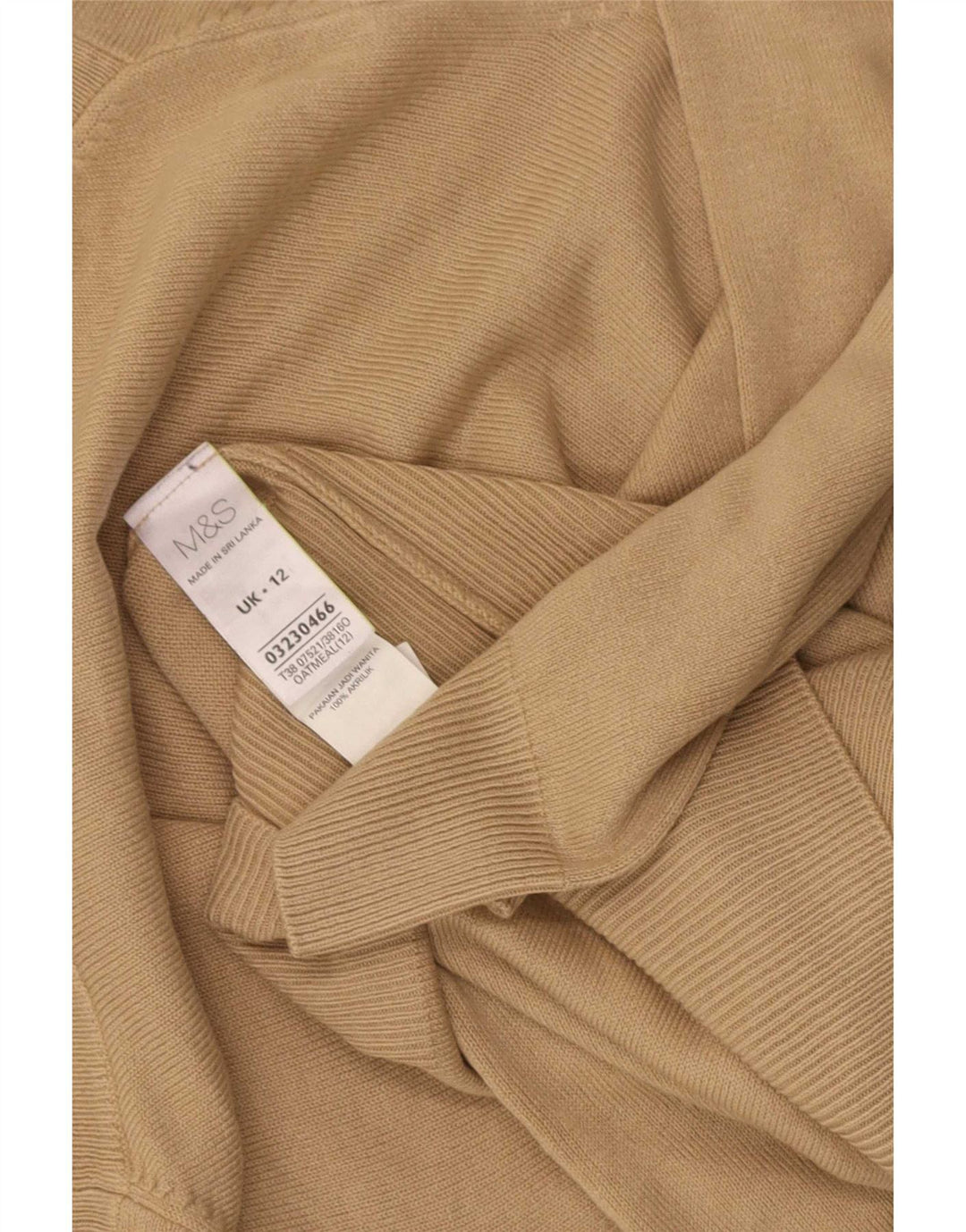 Marks & Spencer Womens Roll Neck Jumper Sweater UK 12 Medium Brown Acrylic