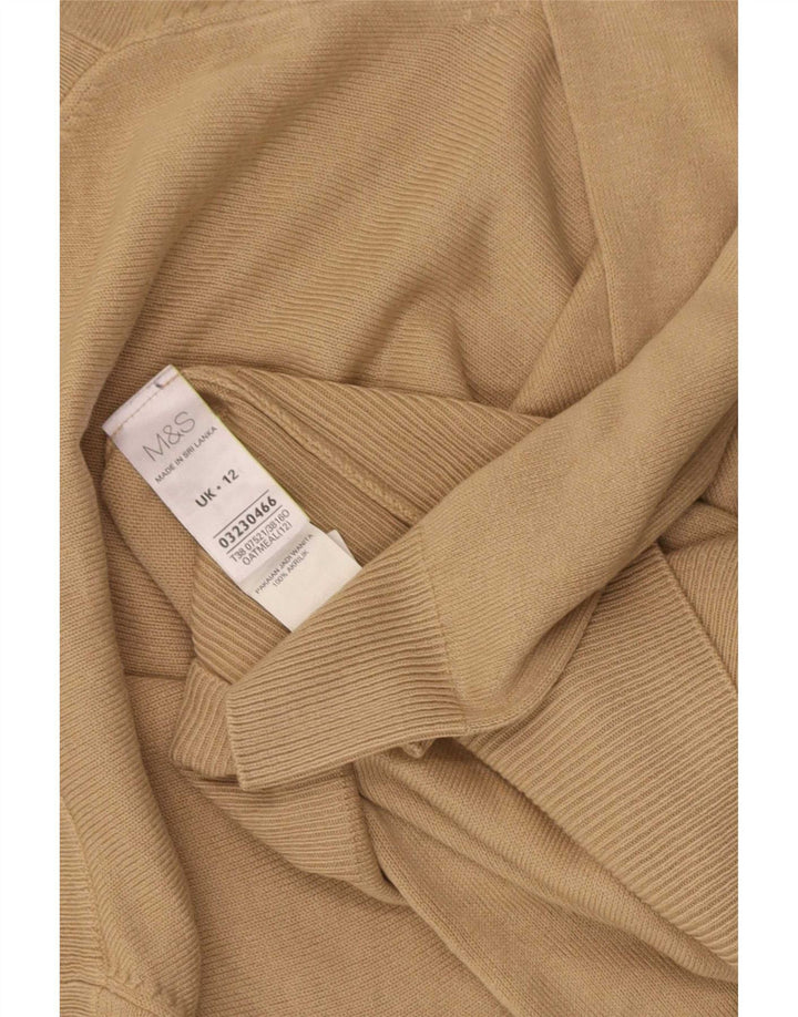 Marks & Spencer Womens Roll Neck Jumper Sweater UK 12 Medium Brown Acrylic