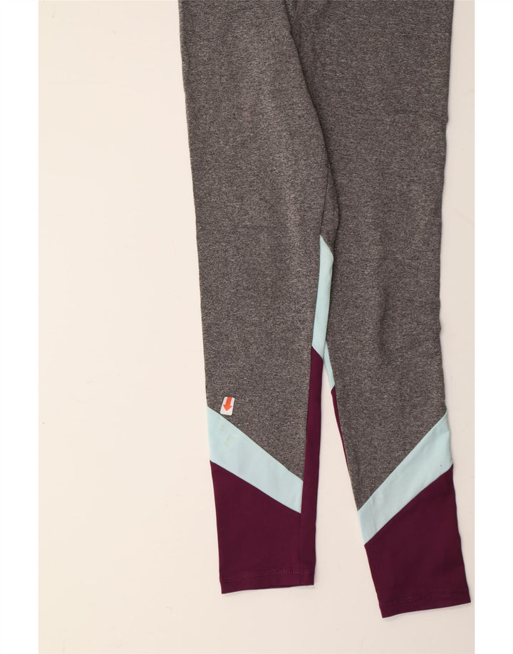 CHAMPION Girls Leggings 10-11 Years Grey Colourblock Polyester Vintage Champion and Second-Hand Champion from Messina Hembry 