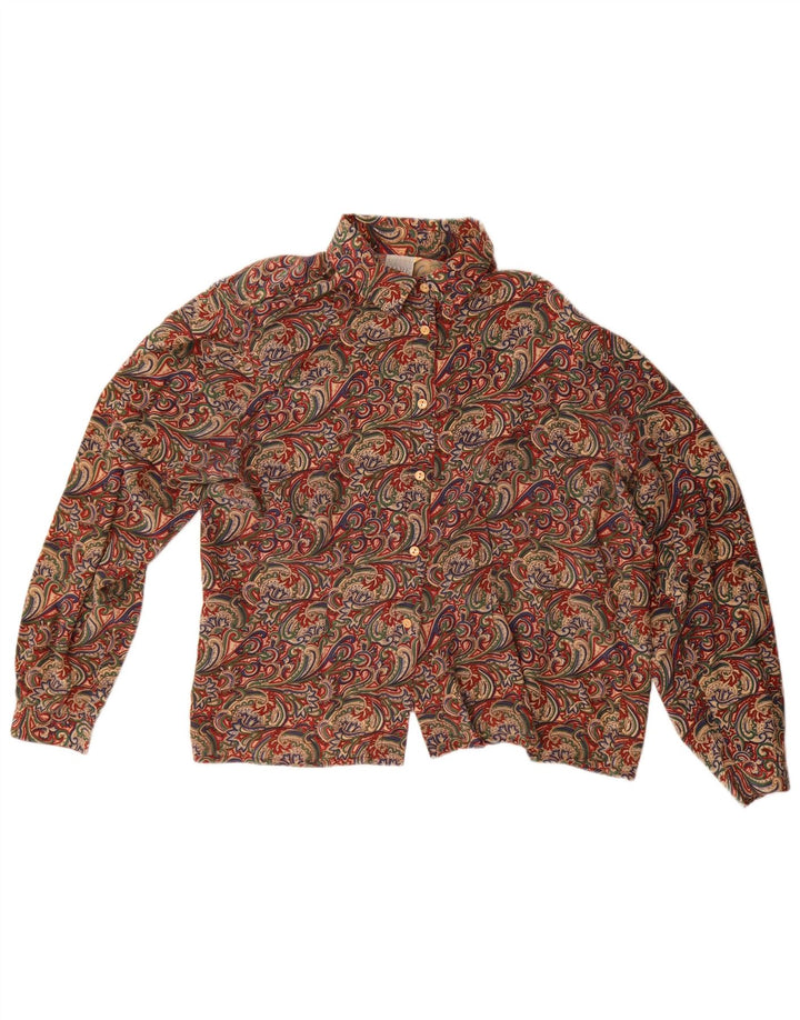 Camicetta camicia oversize da donna Andrea Mare UK 16 Grande motivo cachemire multicolore