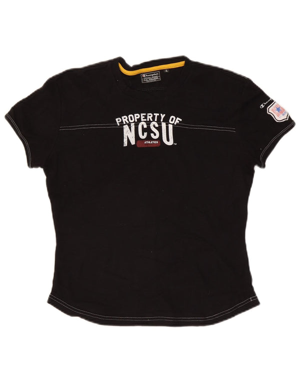 T-shirt grafica da donna Champion Top UK 18 XL Nera