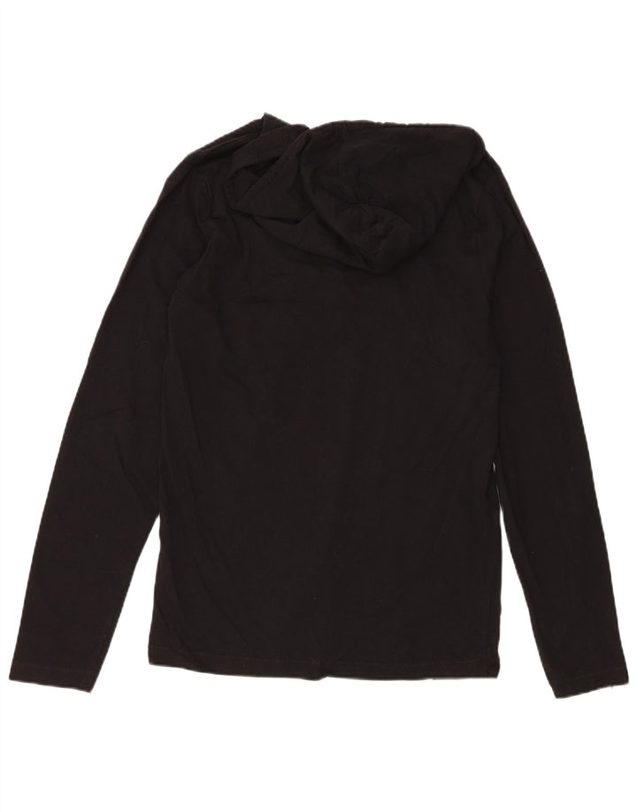 Fcuk Mens Hooded Graphic Top Long Sleeve Medium Black Cotton