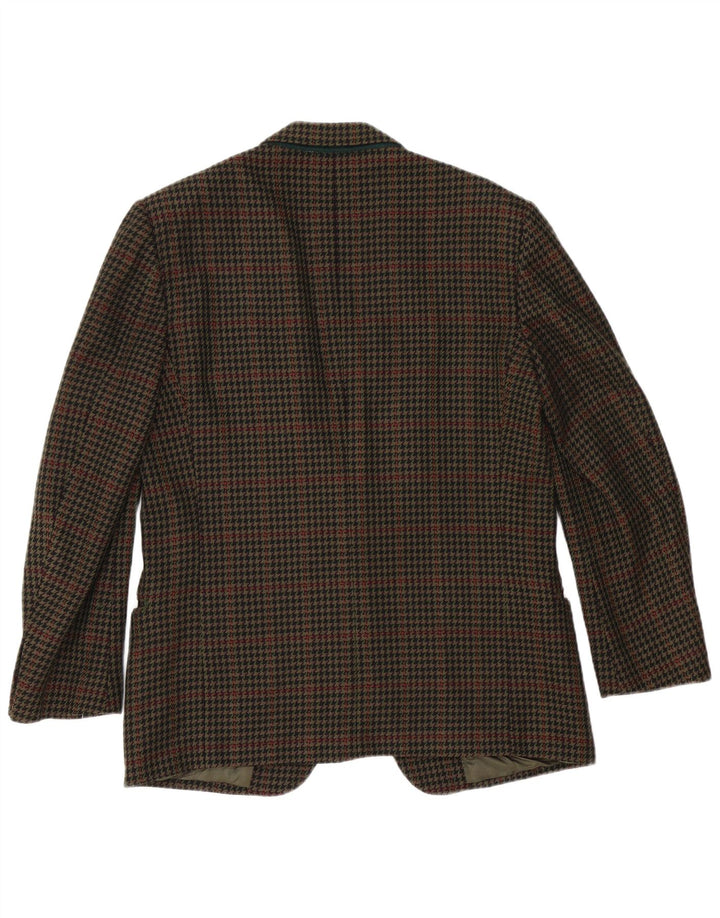 Valentino Mens 2 Button Blazer Jacket UK 38 Medium Brown Houndstooth