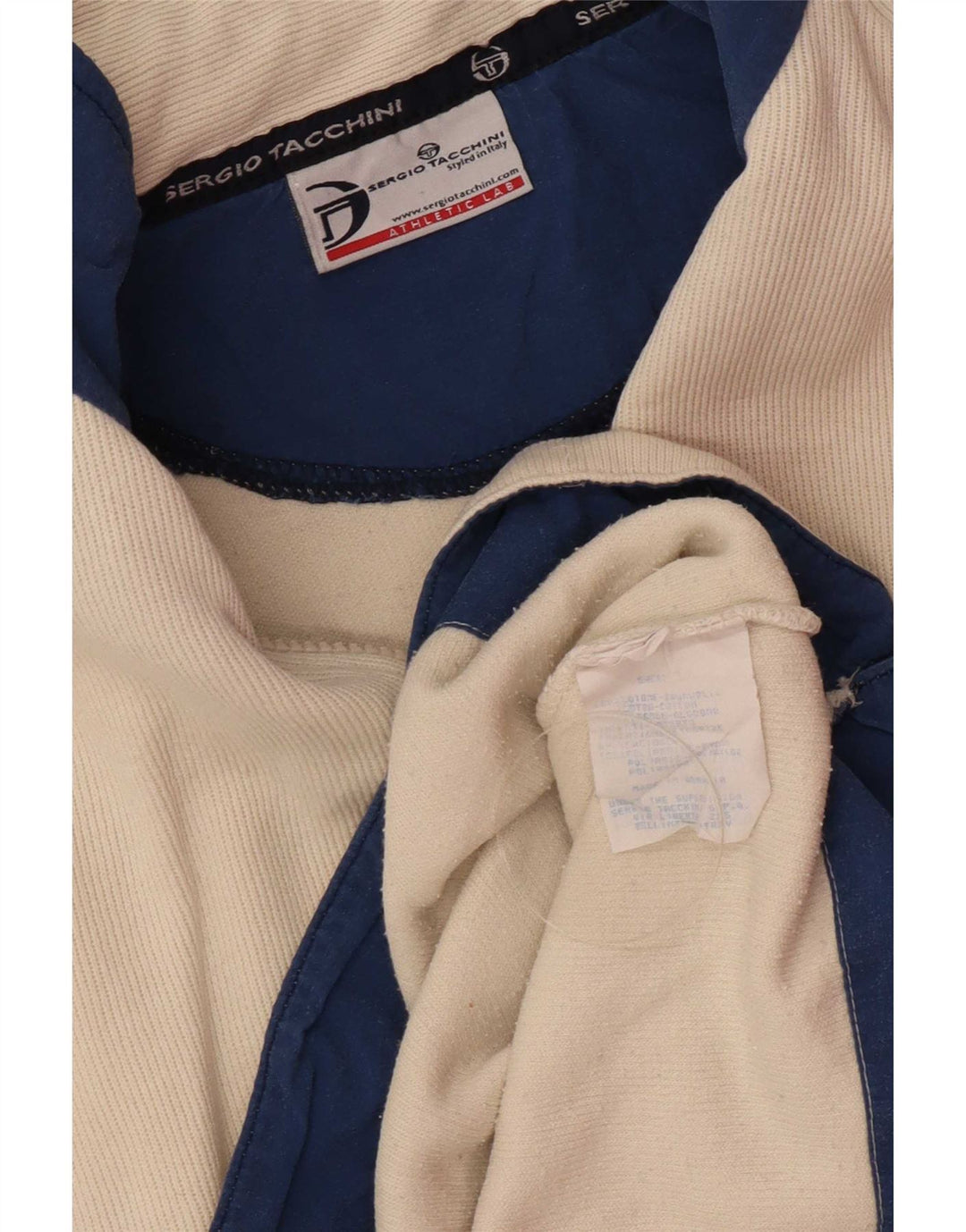 Męski top zapinany na zamek Sergio Tacchini z długim rękawem, średnio beżowy, bawełniany