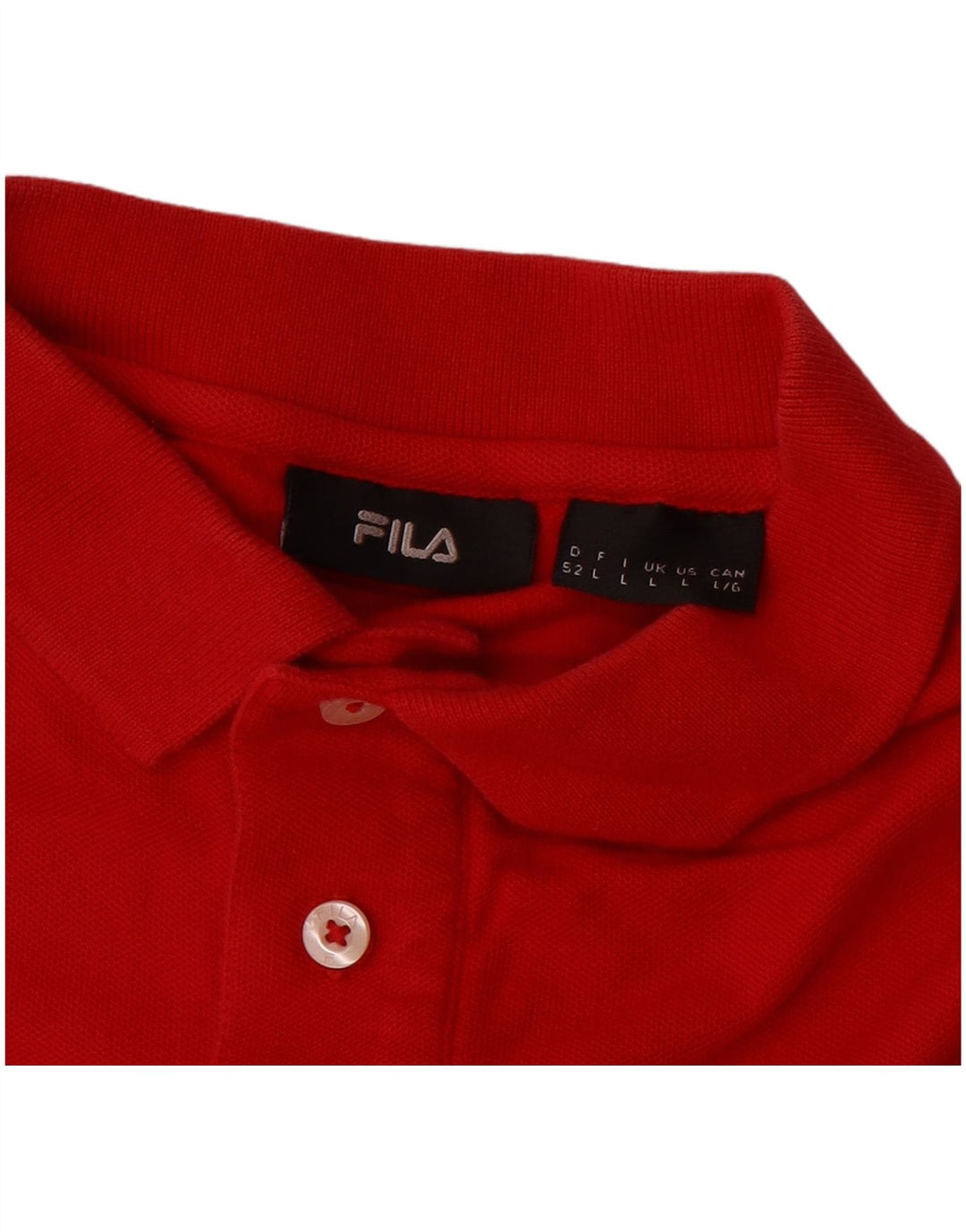 FILA Mens Polo Shirt Large Red Cotton