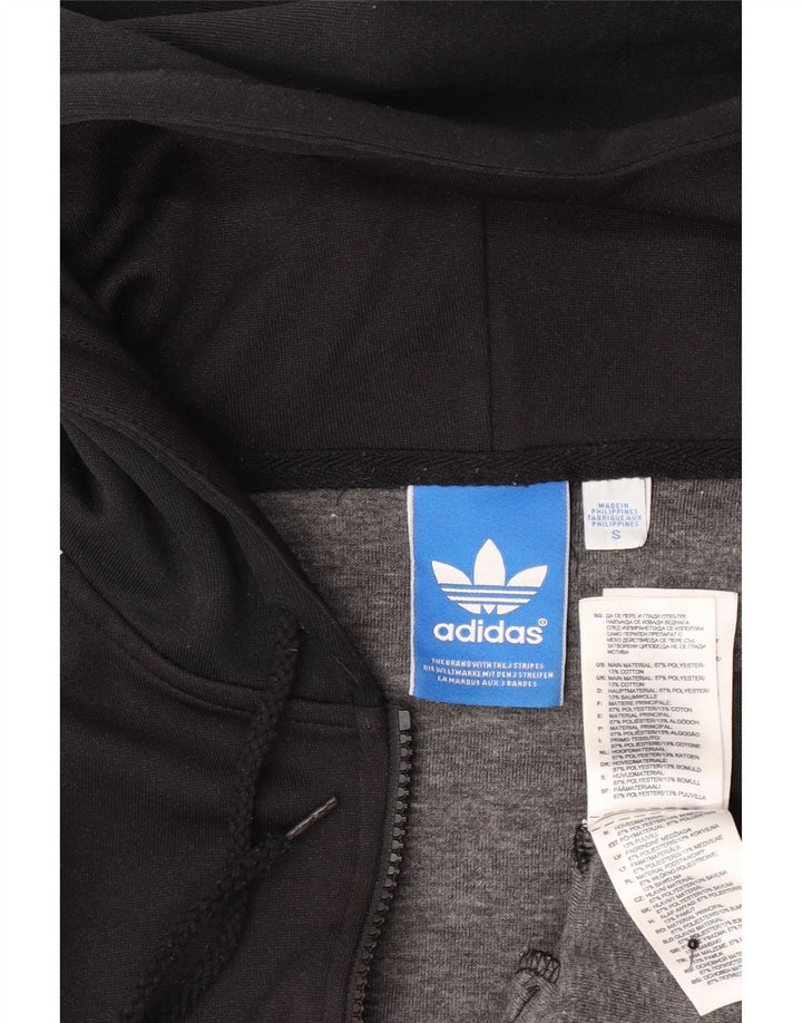 Adidas Mens Zip Hoodie Sweater Small Black Polyester