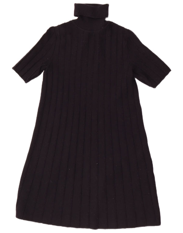 Abito maglione da donna a maniche corte con collo alto Cos UK 6 XS Lana blu navy