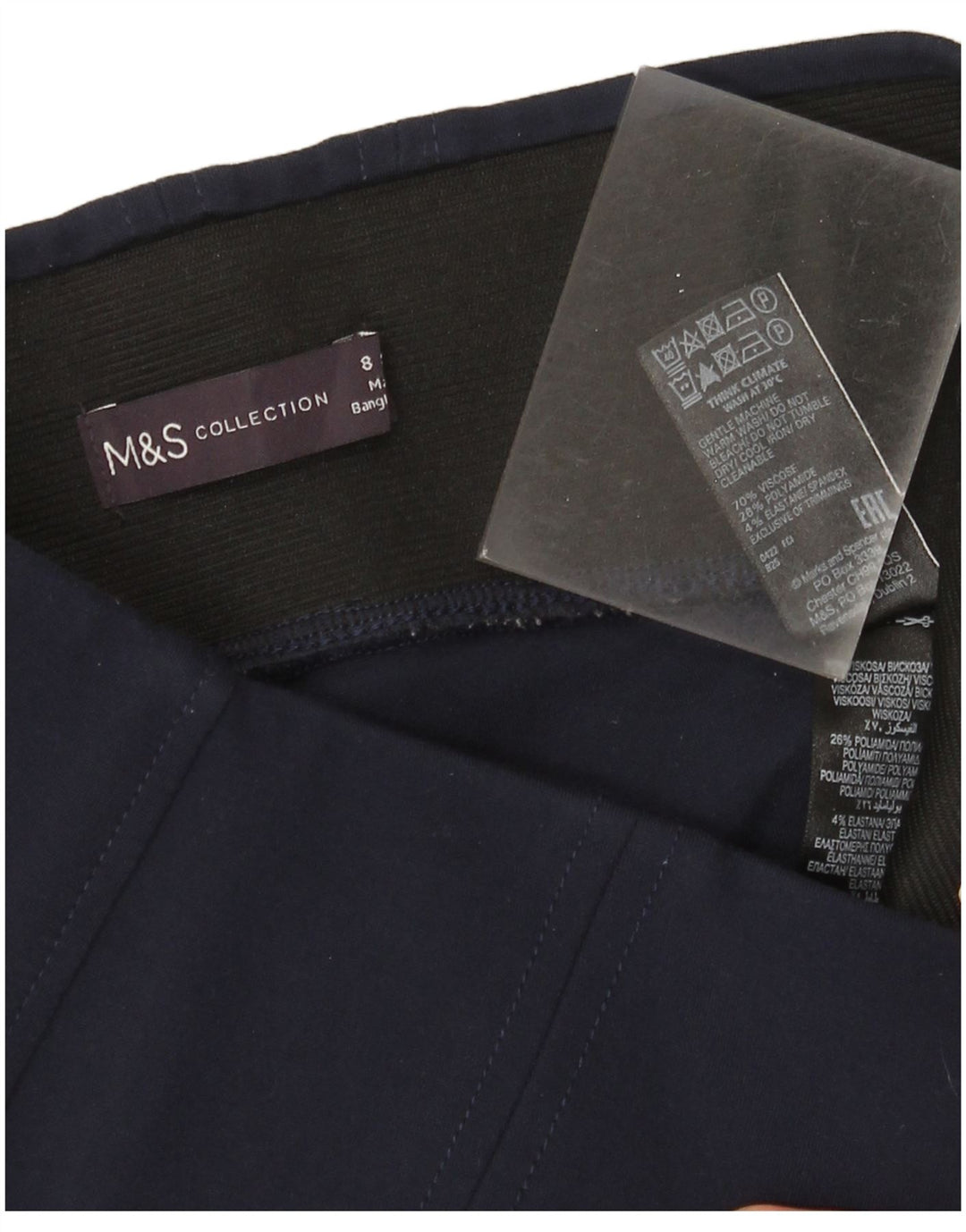 Marks & Spencer Womens Leggings UK 8 Small Navy Blue Viscose
