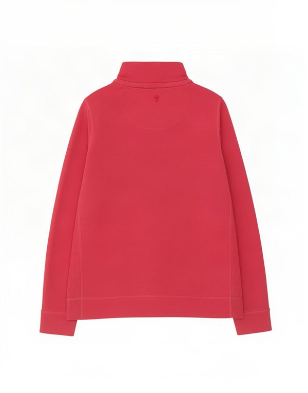 Fat Face Dame Zip Neck Sweatshirt Jumper UK 16 Large Pink Bomuld