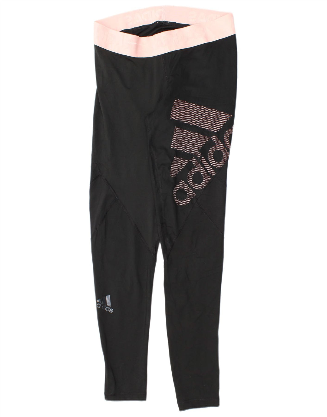 Leggings grafici da donna Adidas UK 12/14 Poliestere color block medio nero