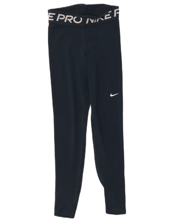 Женские леггинсы с рисунком Nike Dri Fit UK 6 XS, темно-синие