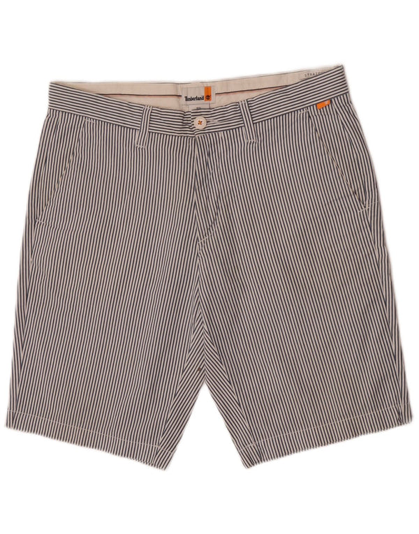 Timberland Mens Chino Shorts W31 Medium Blue Pinstripe